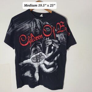 Children Of Bodom 2009 AOP Front Black Medium Anvil T-Shirt Death Metal Y2K